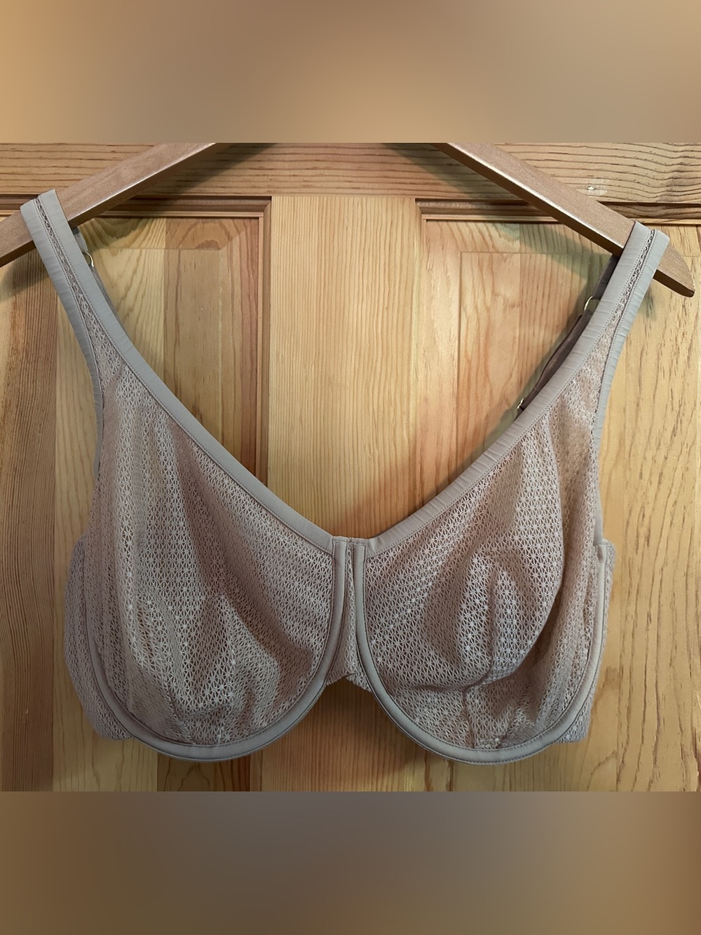 ThirdLove Unlined Modern Mesh Scoop Bra Nude Blush 38F